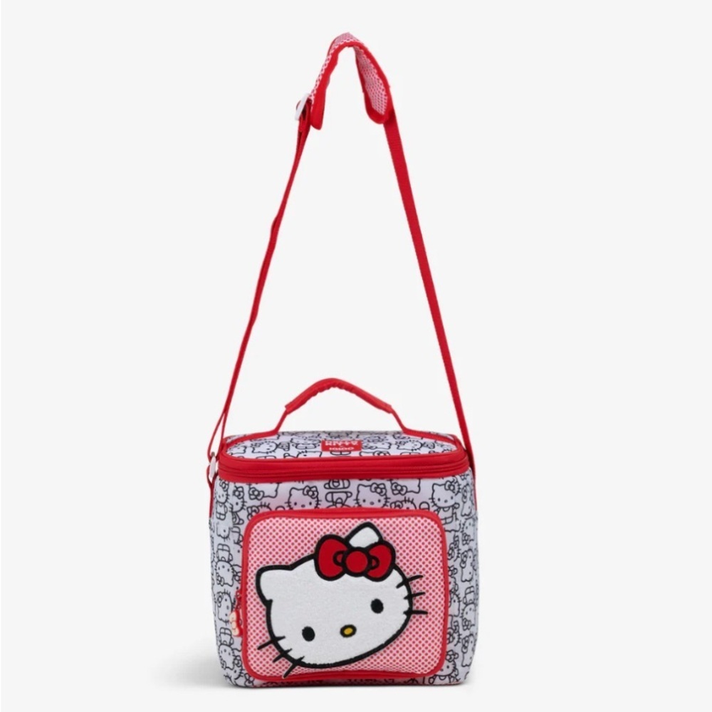 Sanrio Hello Kitty Fuzzy Face Igloo Lunch Pail Square Cooler Bag 9 Can New